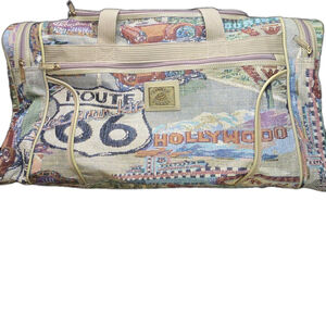 Vintage Pioneer Express Route 66 Tapestry Travel Weekender Duffel Bag